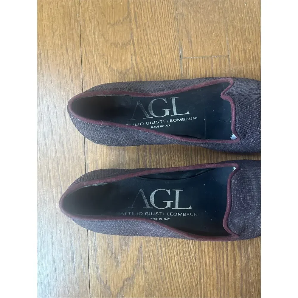 AGL‎ Loafer Flats 36 6 Burgundy Cap Toe